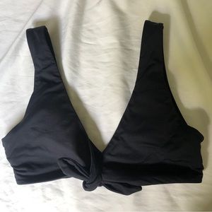 Everlane The Tie-Front Bikini Top in Black Size S